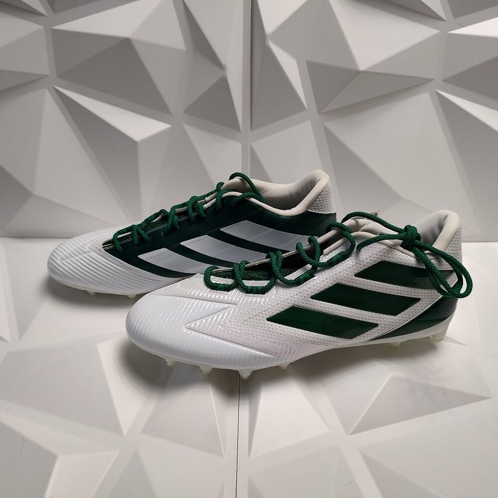 Adidas Mens Football Cleats 16 White Green Shoe Lacrosse Freak Carbon Low - Picture 7 of 14